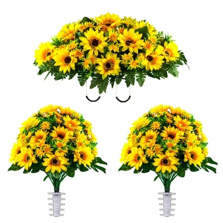 Yellow Sunflower Saddle and 2 Bouquets