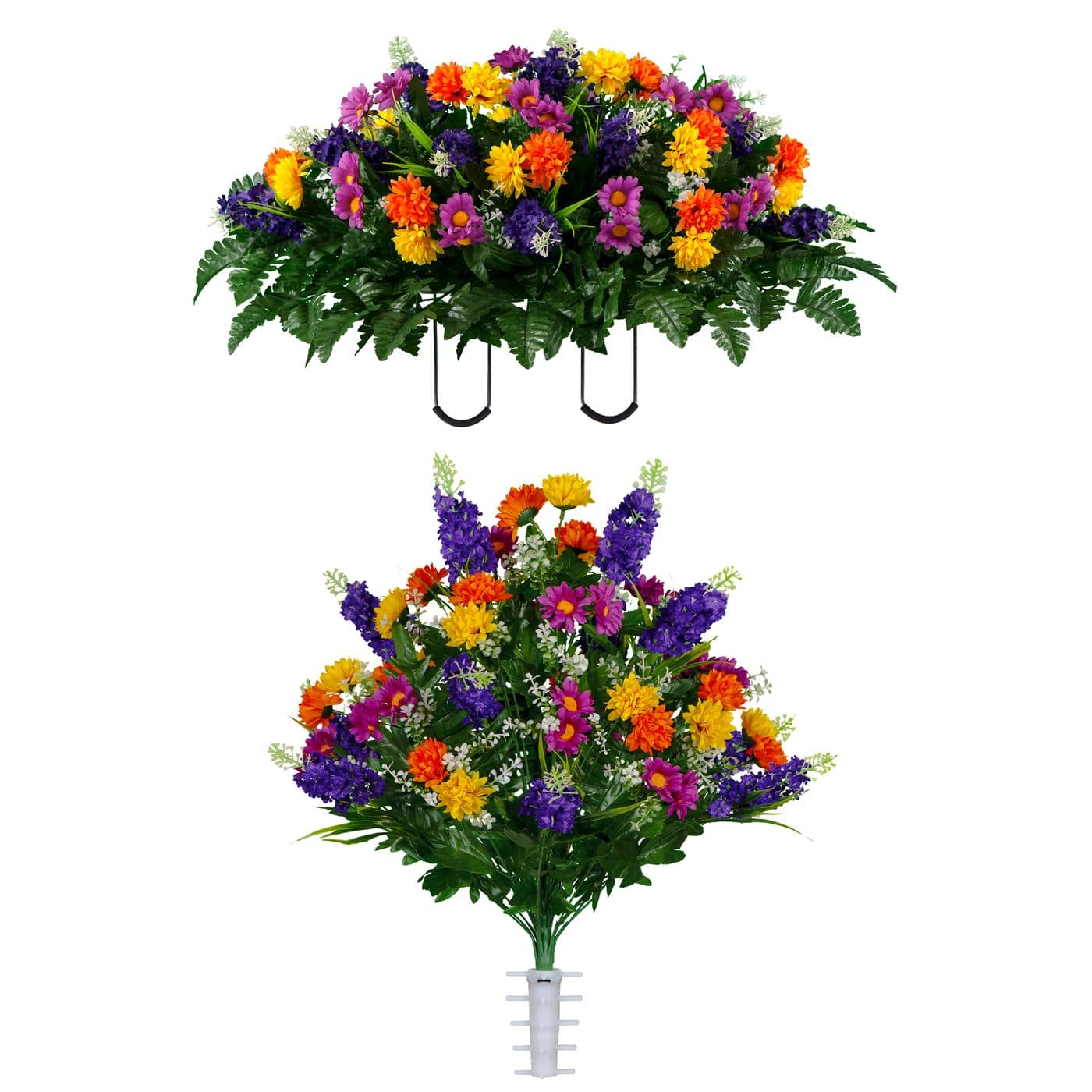 Purple Violet Yellow Wildflower Saddle and (1) Bouquet