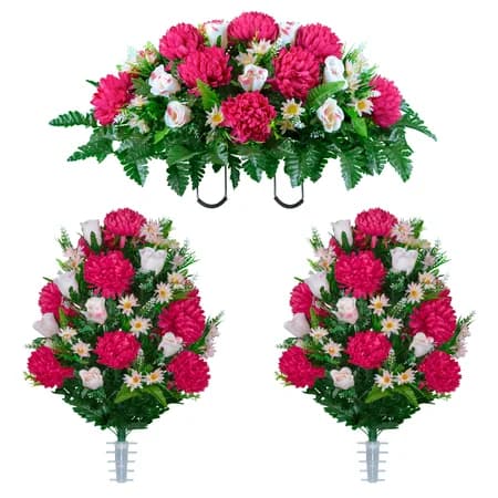 Beauty Mum and Light Pink Rose Saddle and 2 Bouquets