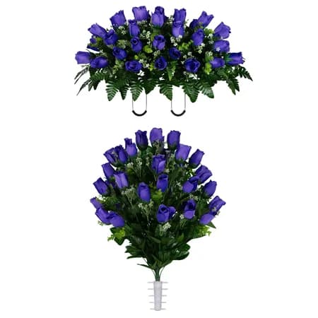 Purple Rose Buds Saddle and 1 Bouquet