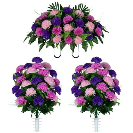 Purple and Pink Mums and 2 Bouquets