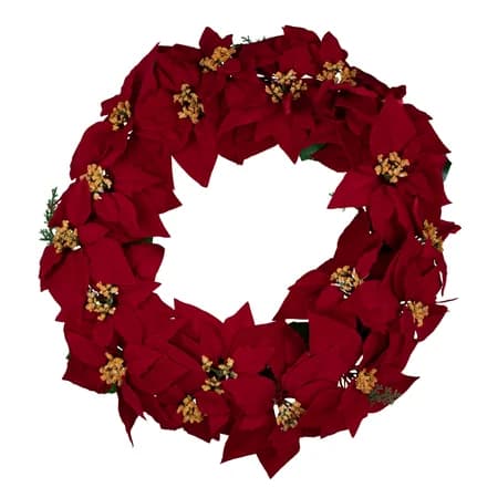 Red Poinsettia Grapevine Wreath