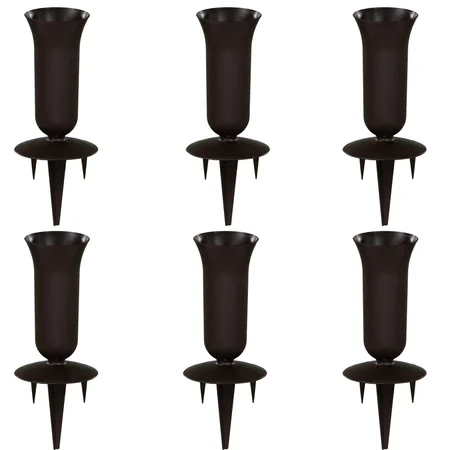 Sympathy Silks Plastic Grave Vase with Spikes - Pack of 6