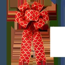 Red Bow with Gold Glitter