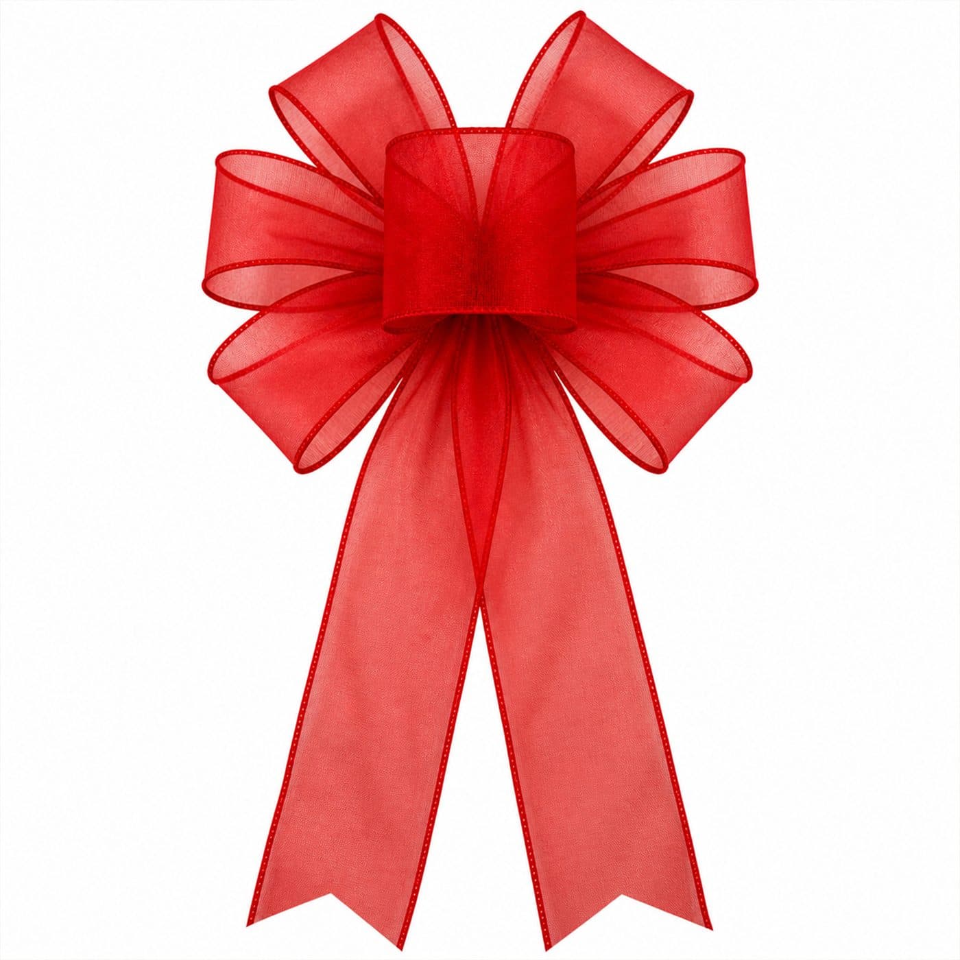 7 Loop Red Sheer Bow