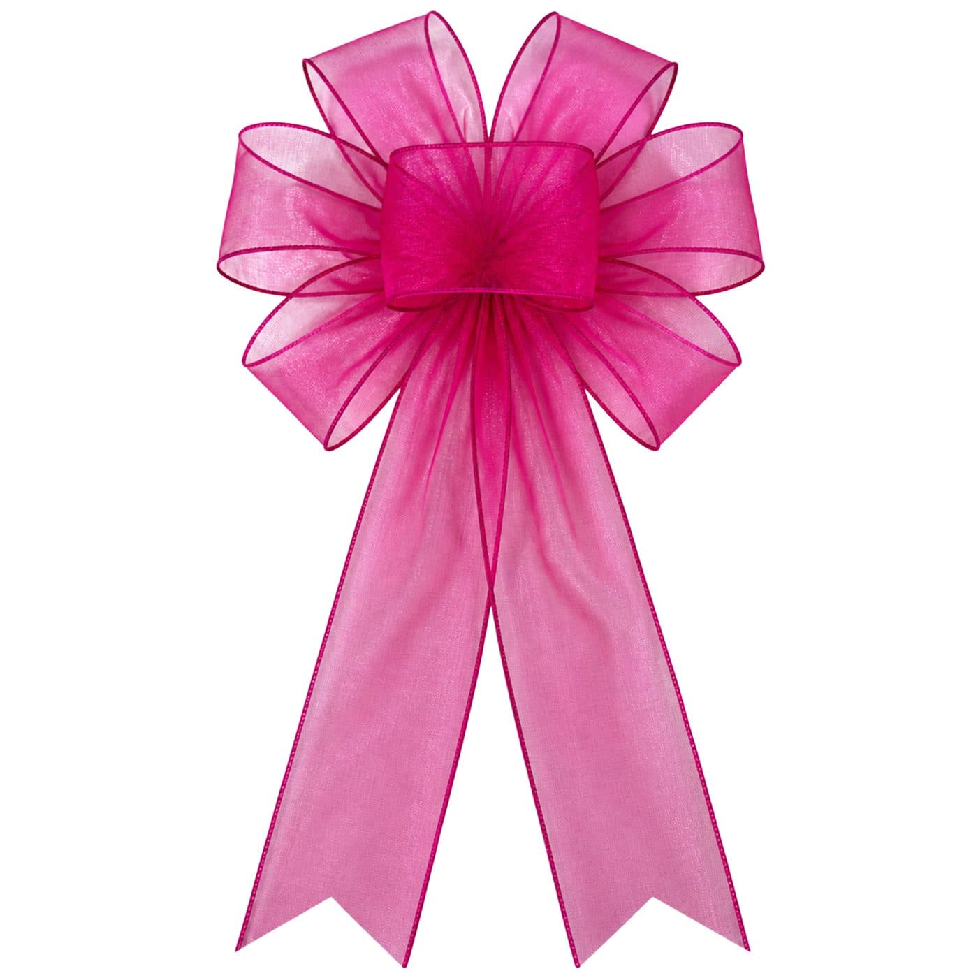 7 Loop Pink Sheer Bow