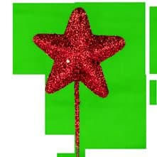 4 inch Red Glitter Star