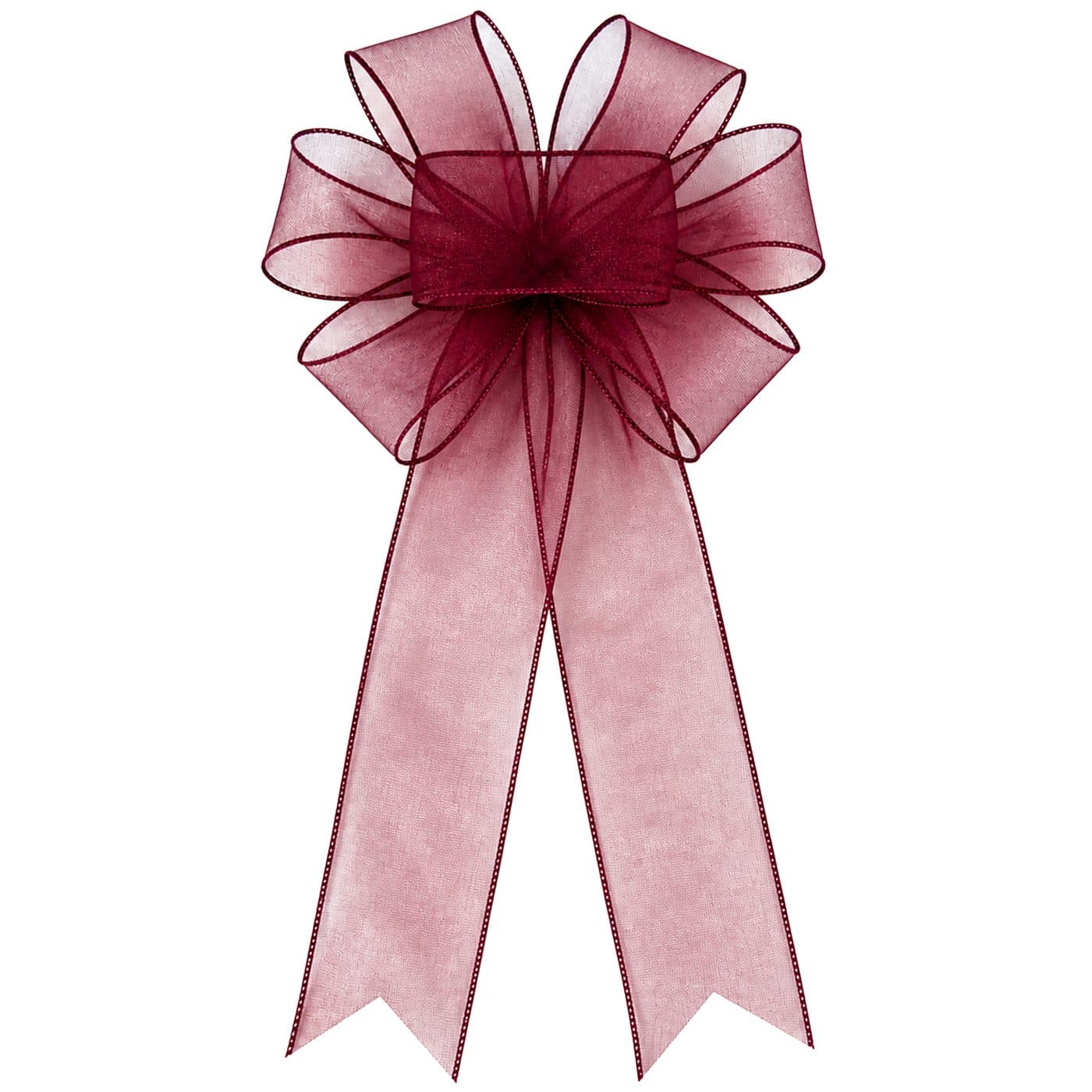 7 Loop Burgundy Sheer Bow