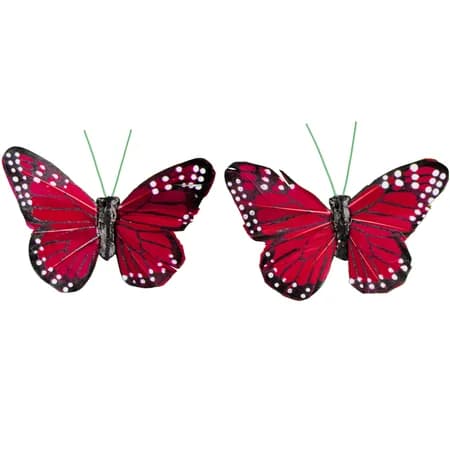 Red Monarch Butterfly 2 Pack - Please specify which flower arrangement to attach these to if ordering multiple