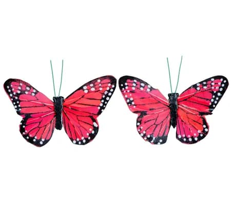 Coral Monarch Butterfly 2 Pack - Please specify which flower arrangement to attach these to if ordering multiple