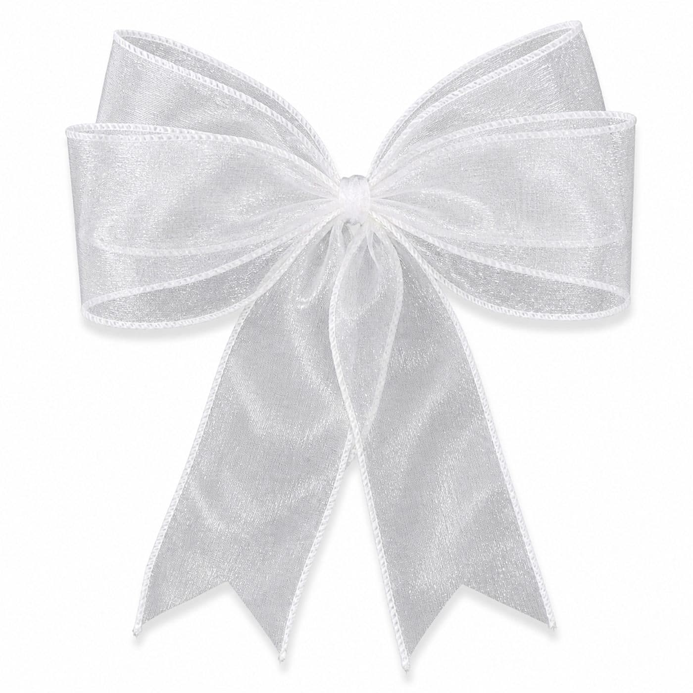 4 Loop White Sheer Bow