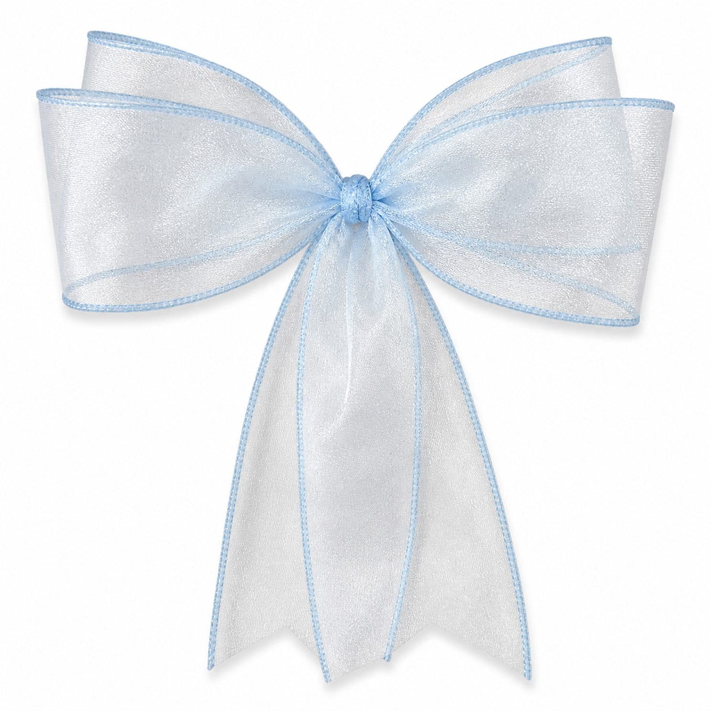 4 Loop Light Blue Sheer Bow