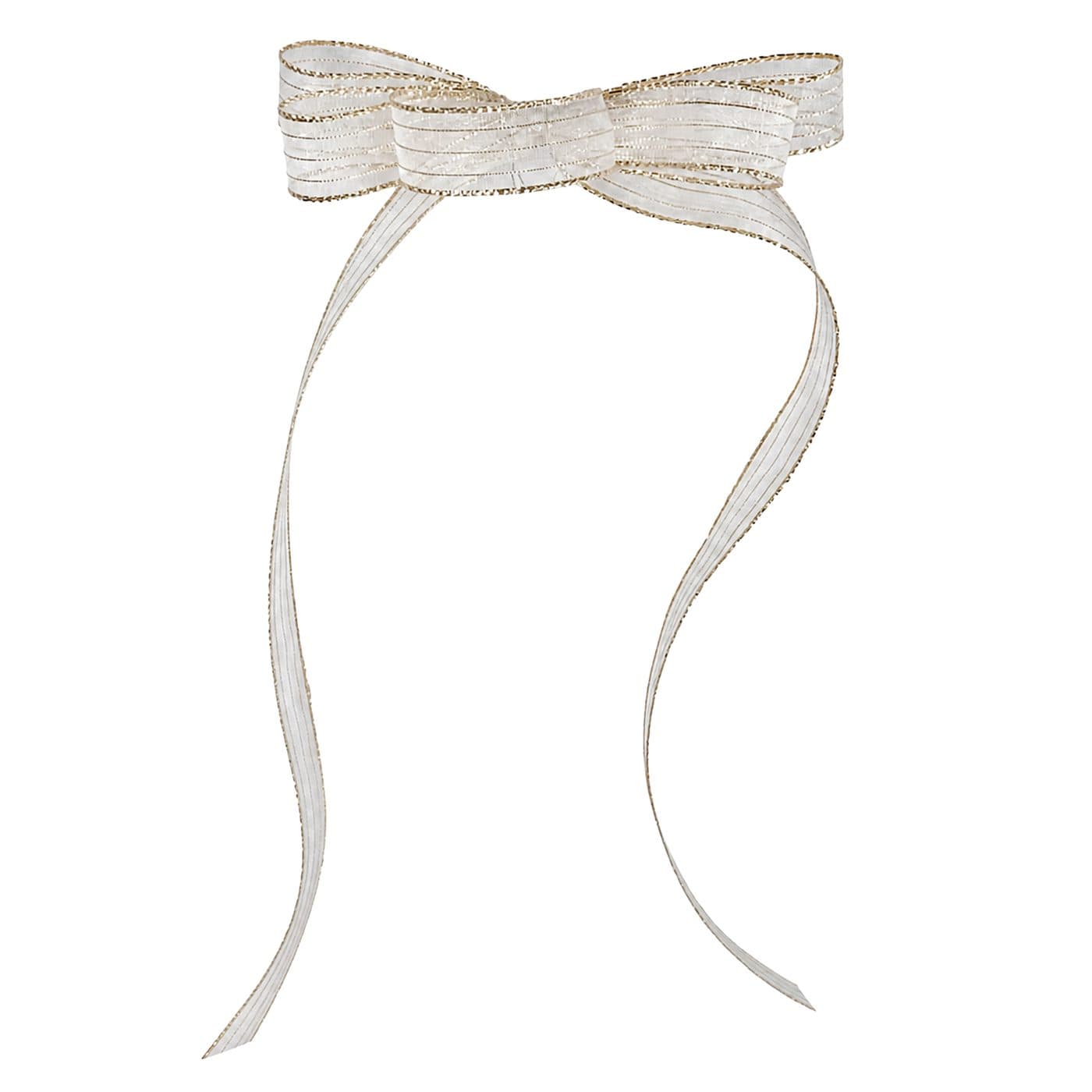 5 Loop Thin White Gold Sheer Bow