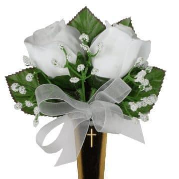 White Roses with Babys Breath