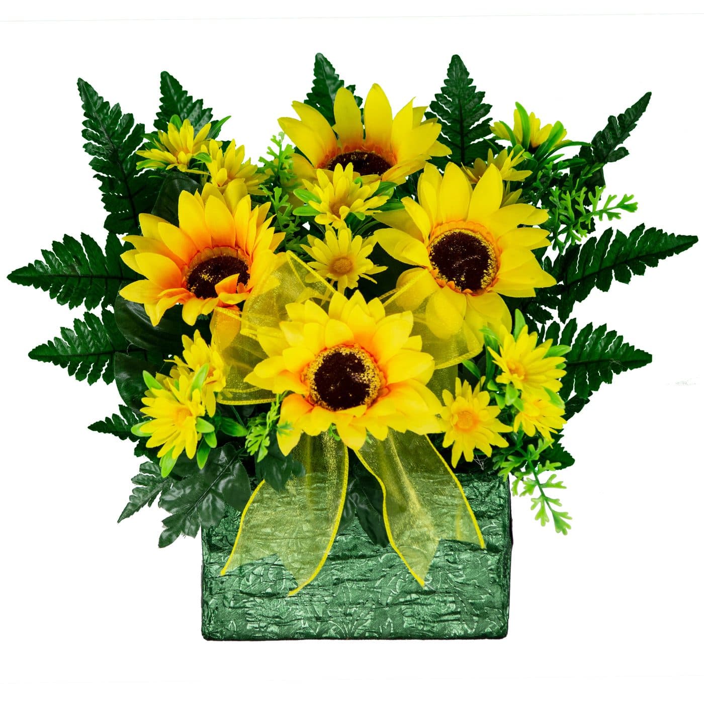 Sunflowers and Yellow Bow