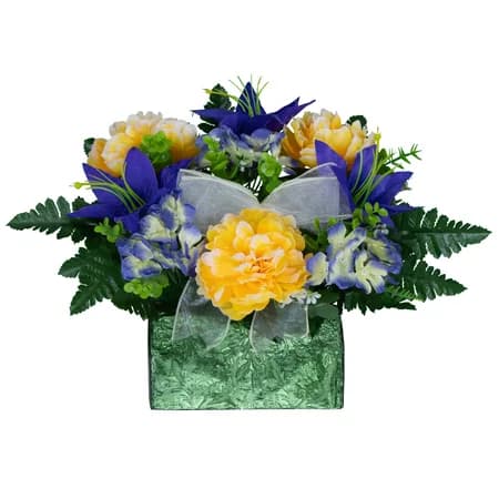 Yellow Peony and Purple Lily