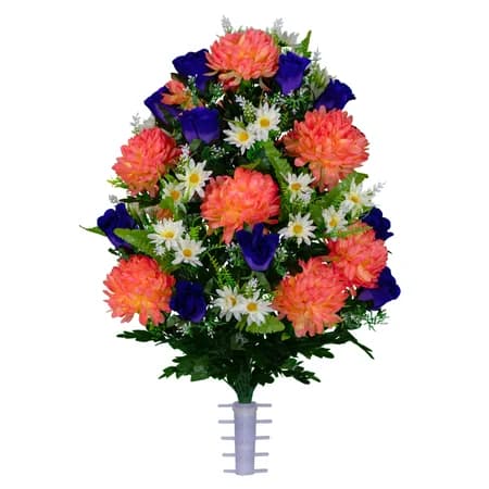 Salmon Mum and Purple Rose