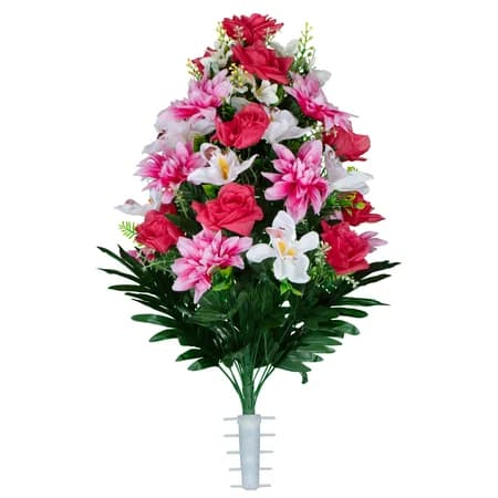 Pink Roses with White Orchids and Pink Dahlias