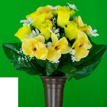 Yellow Orchid with Rose