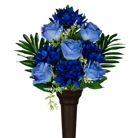 Soft Blue Roses Royal Blue Dahlias
