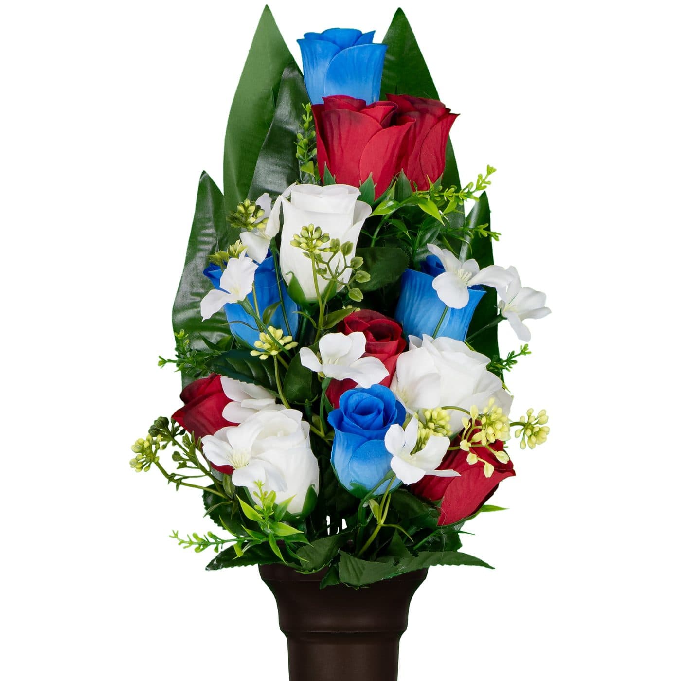 Red White and Blue Roses with Jasmine