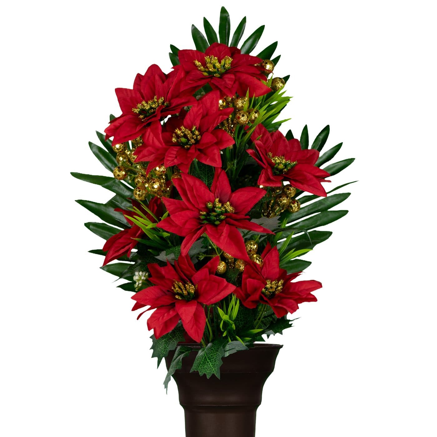 Red Poinsettia with Gold Glitter