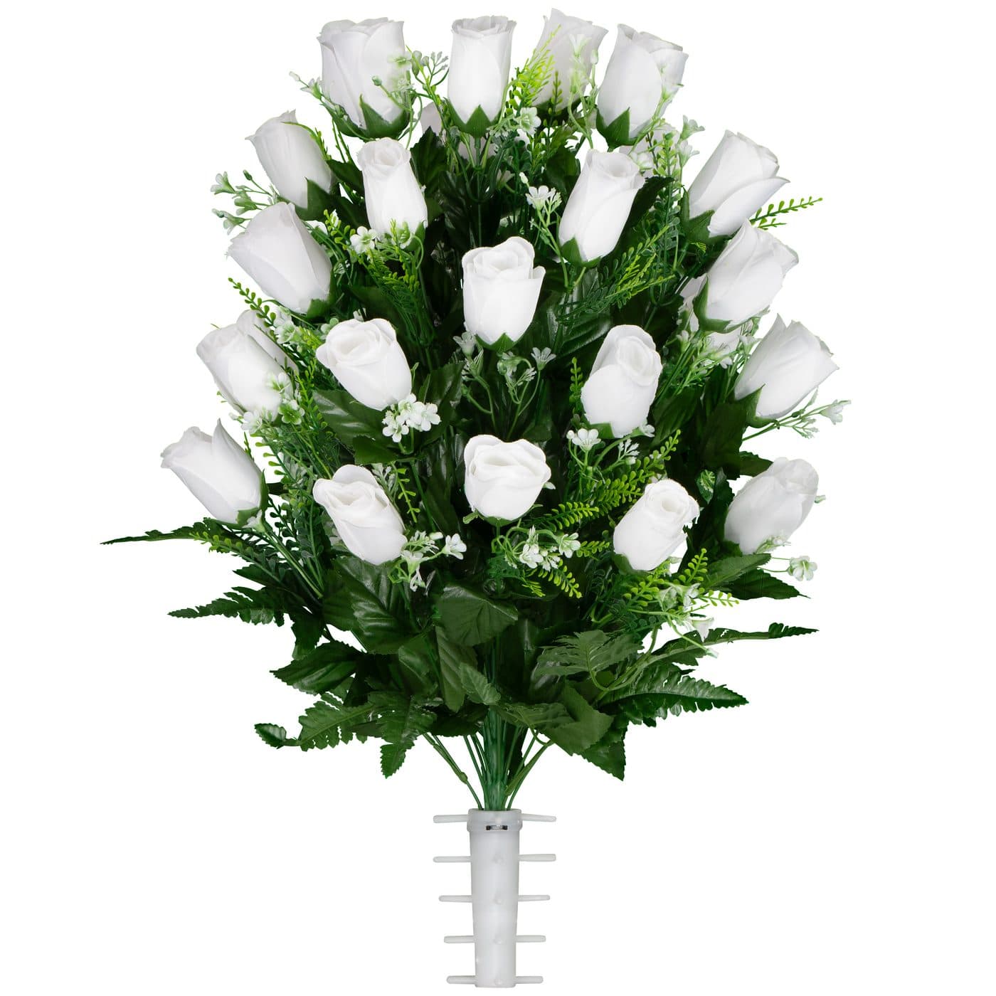 White Roses with Baby's Breath