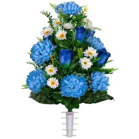 Blue Rose and Light Blue Mum