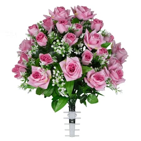 Pink Diamond Rose with Babys Breath