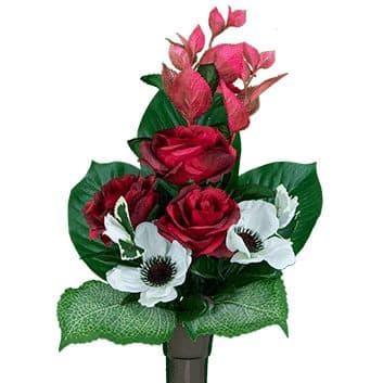 Red Rose and White Poppy