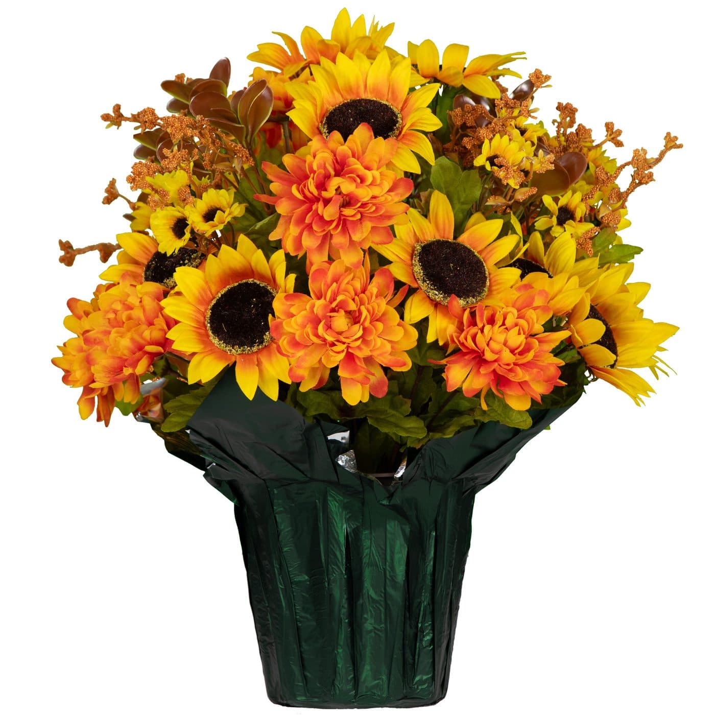 Yellow Sunflower and Amber Mum