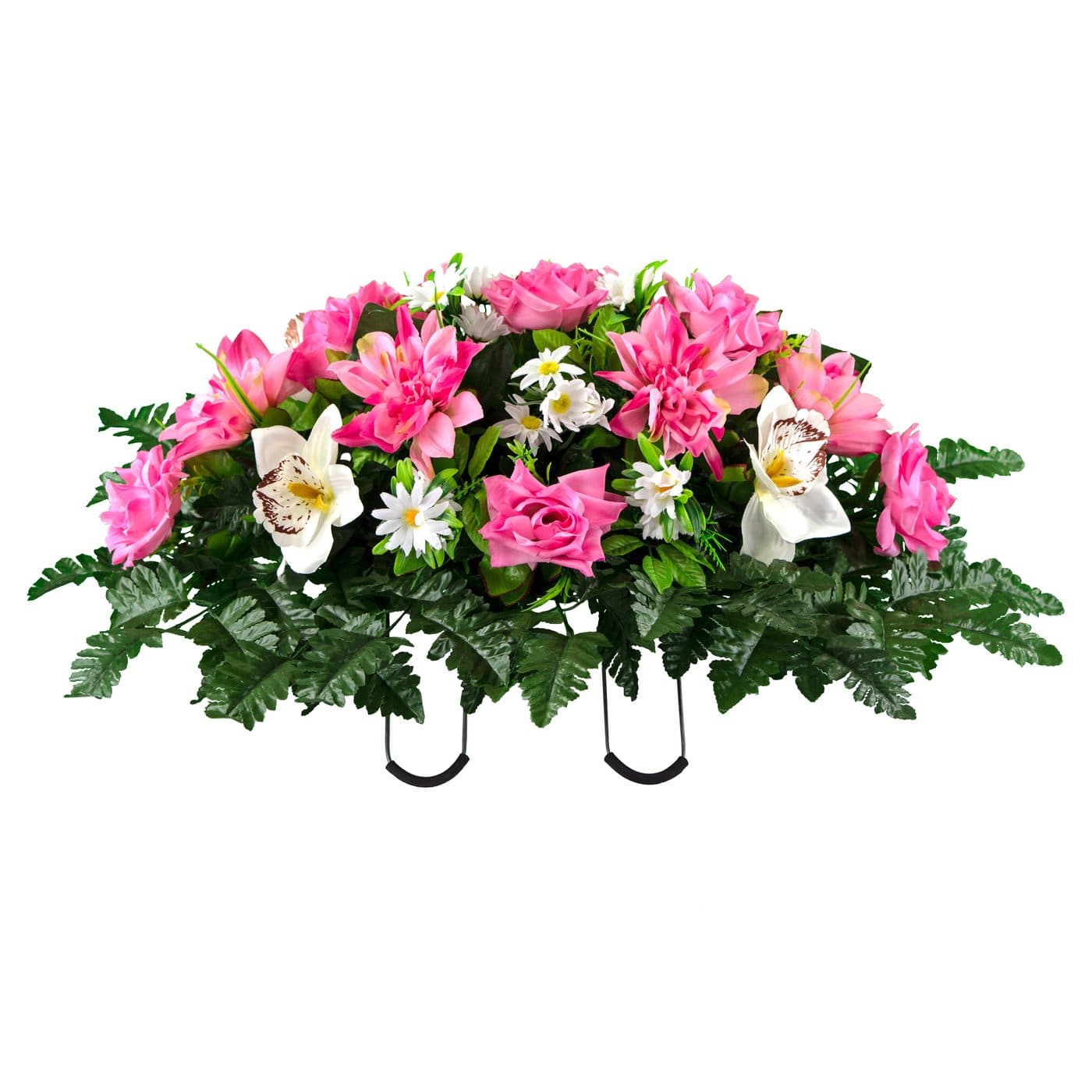 Pink Dahlia Pink Rose with White Orchid Mix
