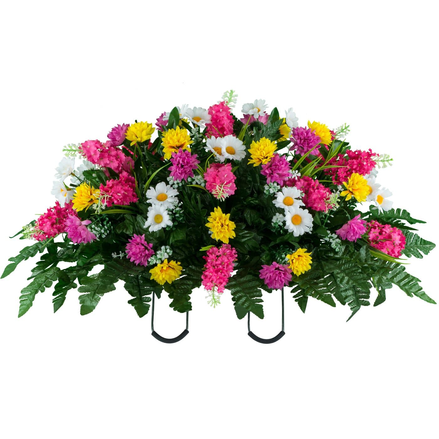 Pink Yellow and White Wildflower Mix Saddle