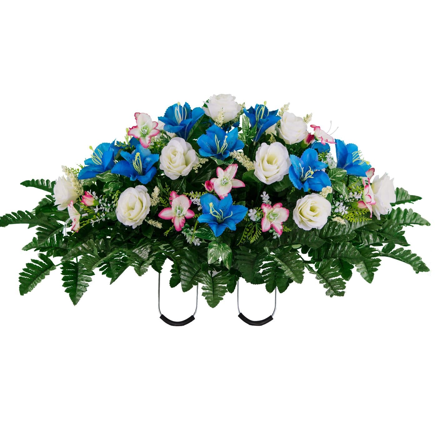 White Rose and Blue Alstroemeria