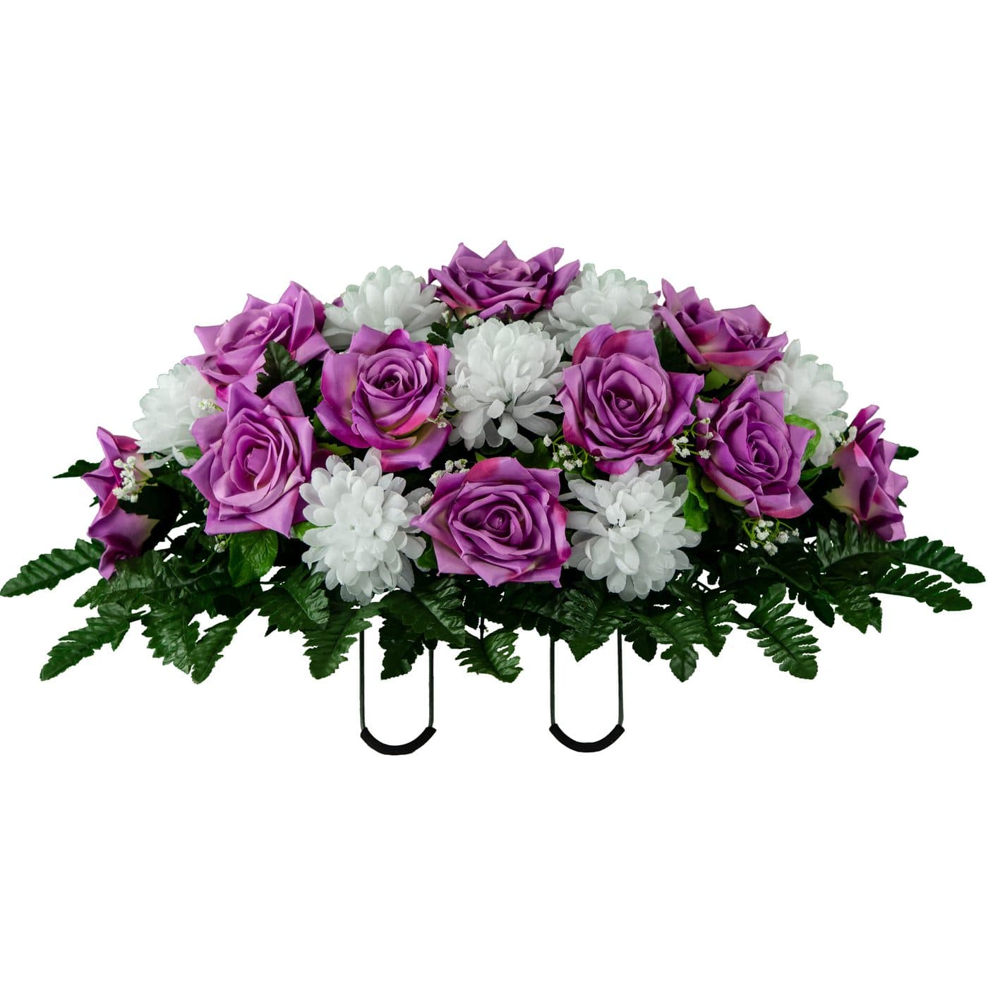 Lavender Open Rose with White Mum