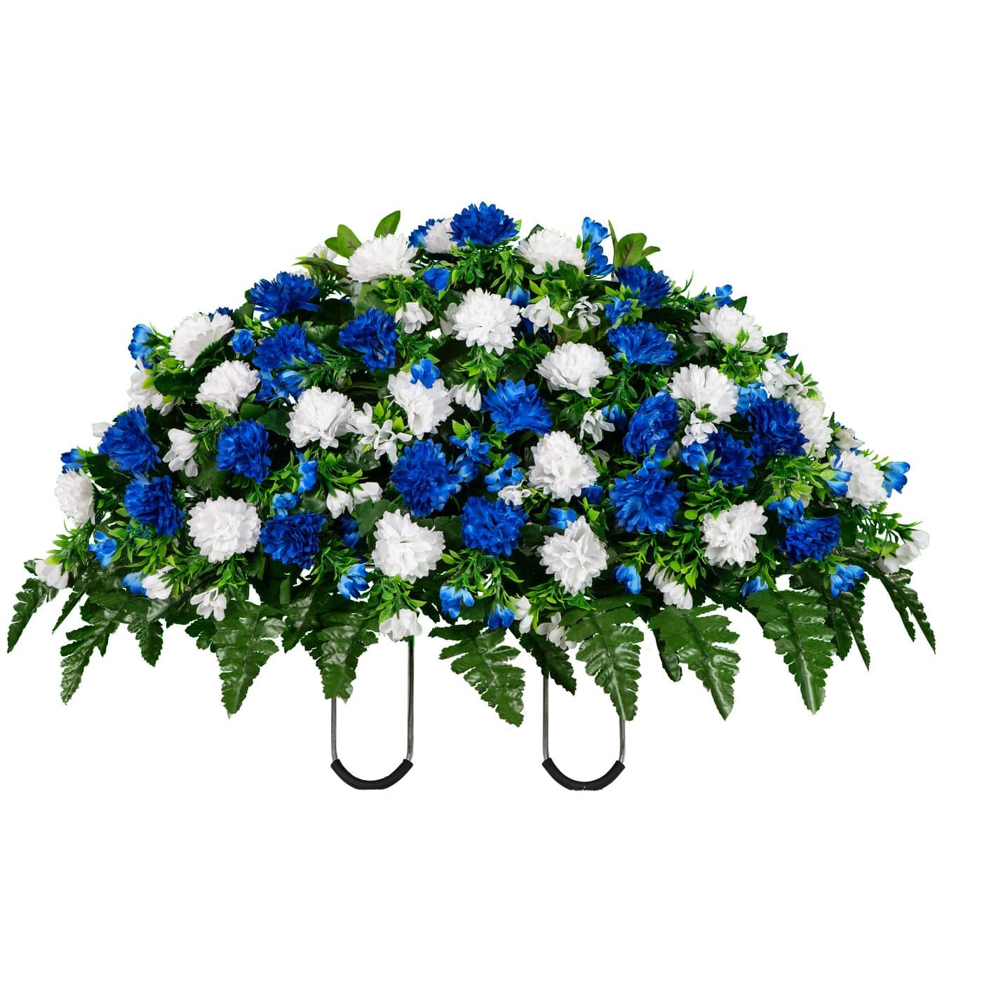 Blue and White Mums