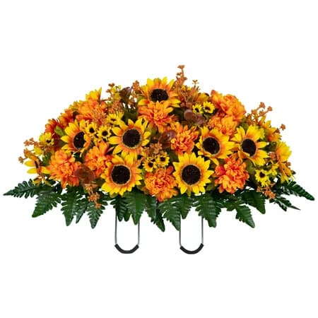 Yellow Sunflower and Amber Mum