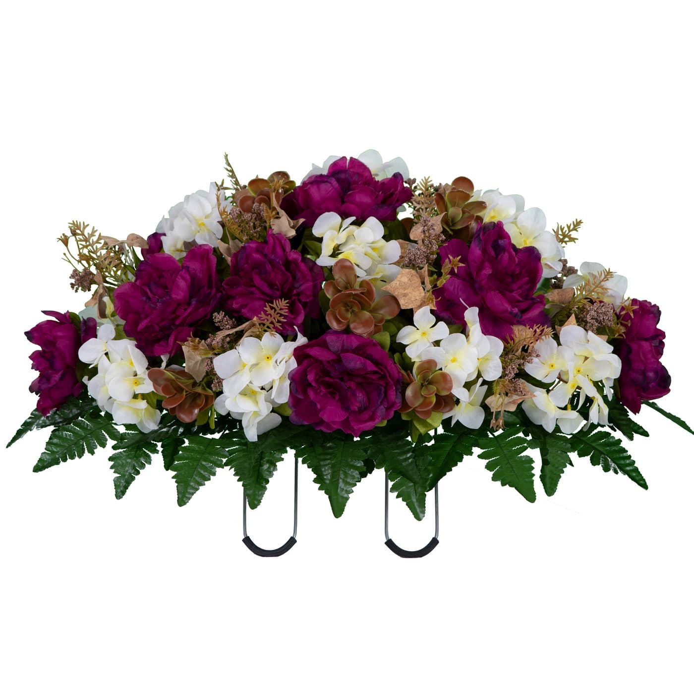 Plum Peony and White Hydrangea