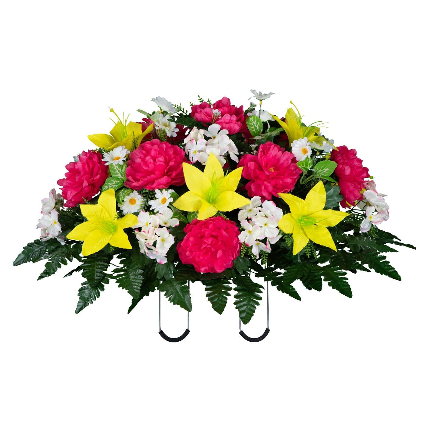 Pink Peony and Yellow Lily