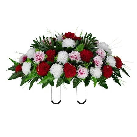 Red and White Mums