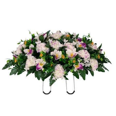 White and Purple Carnation and Alstroemeria