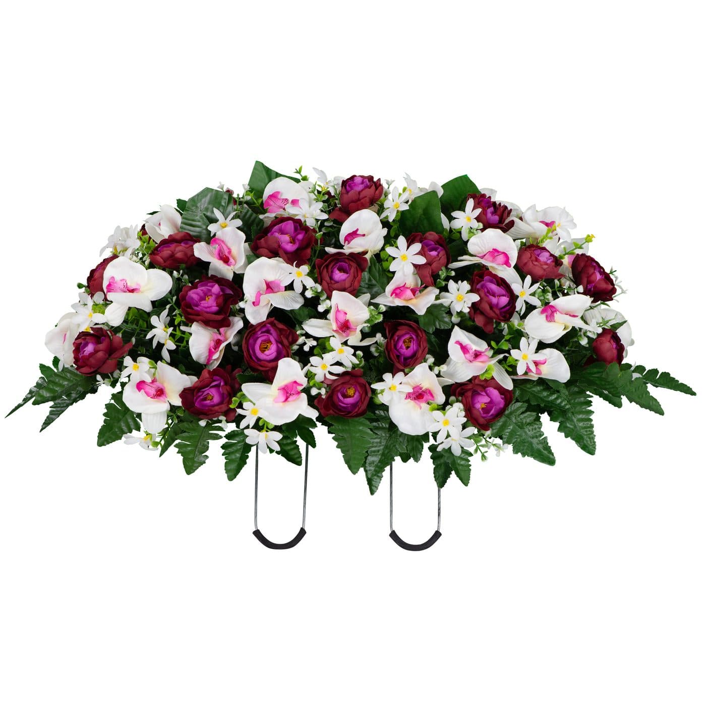 Violet Cabbage Rose and White Orchid