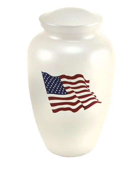 White — Flag Urn
