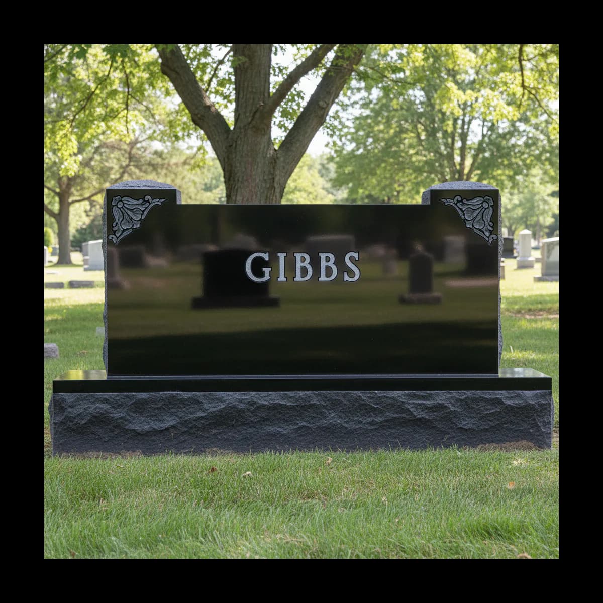 Traditional Upright in Indian Black granite